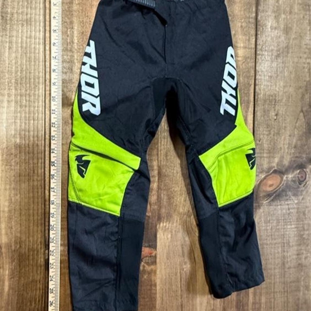 Thor Motocross Riding Pants Youth 22 Black Hi-Vis Yellow MX Dirt Bike ATV
